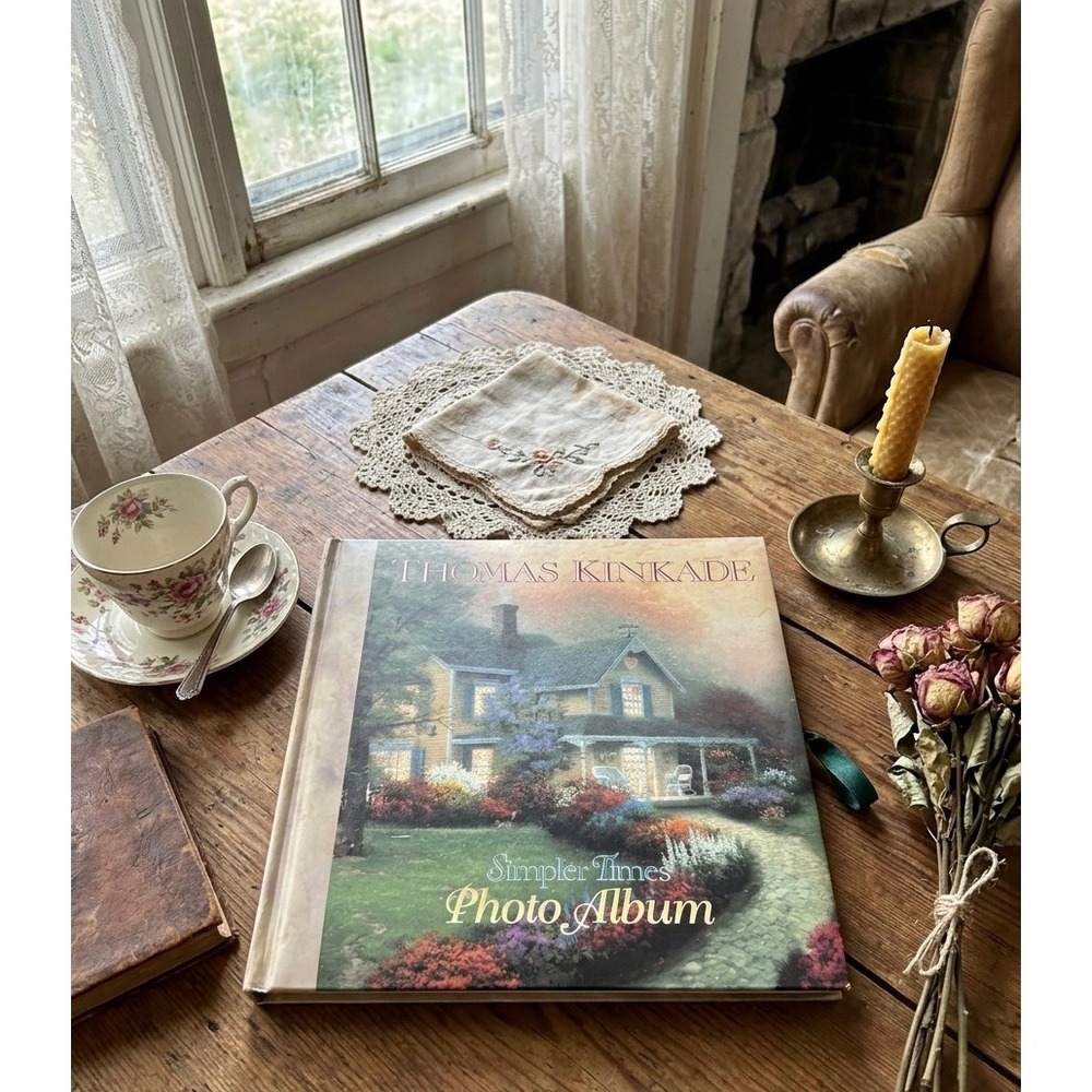 Thomas Kinkade Simpler Times Photo Album 11x11 Multicolor Landscape Art Ribbon